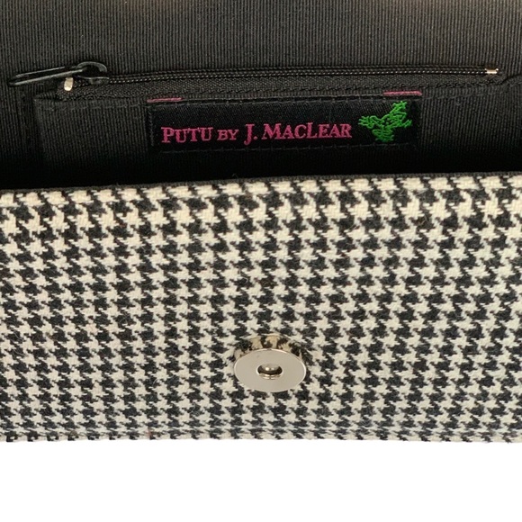 PUTU BY J. MacLear Houndstooth Clutch w/ Leather Strap - Picture 5 of 6